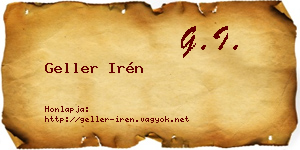 Geller Irén névjegykártya
